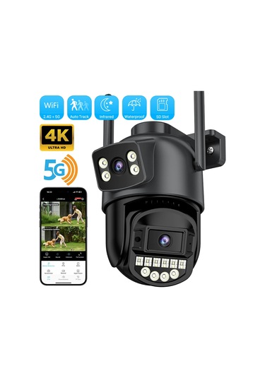 Liangmei 5k Hd Wifi Ptz Kamera Açık 8mp Çift Lens Çift Ekran Aı