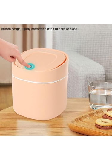 Fastbuy Kapaklı Küçük Masaüstü Çöp Kutusu, Yatak Odası Kağıt Çöp Kutusu