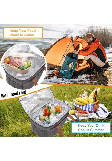 Pazly Yalıtımlı Gıda Dağıtım Çantası Su Geçirmez Isı Yalıtımlı Piknik Kamp Öğle Yemeği Soğutucu Çanta Çok Renkli Çok Renkli