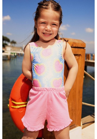 Defacto Kız Bebek Kalp Desenli Mayo C0788a525smer105