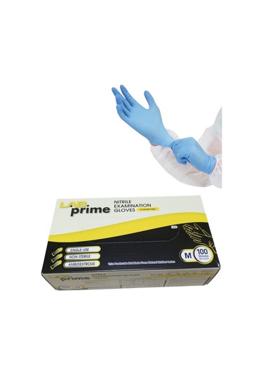 Nitril Muayene Eldiveni Pudrasız Mavi M Beden 100'lü Paket
