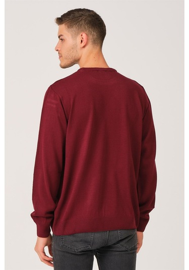 V0091 Dewberry Erkek Battal Oversıze Kazak-bordo Bordo