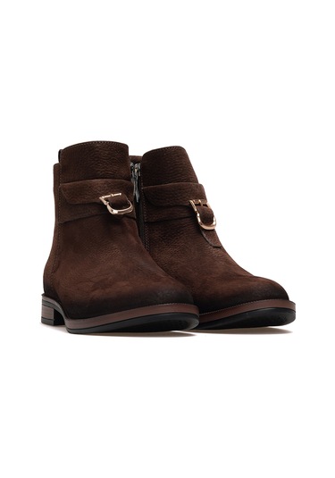 Mammamia Kadın Hakiki Deri Casual Günlük Bot 25k D25kb-8305 Z Kahve Nubuk Kahve Nubuk