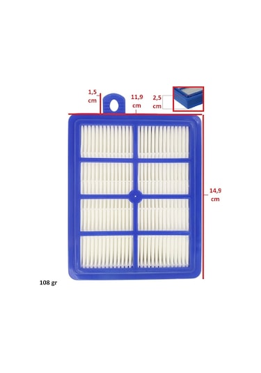 Philips Uyumlu Fc 9724 Power Pro Expert Ön Ve Hepa Filtresi Seti