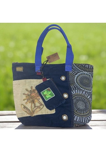 Vintage Salaş Çok Renkli Orta Boy Günlük Seyahat Gezi Omuz Çantası 36cmx34cm Bej