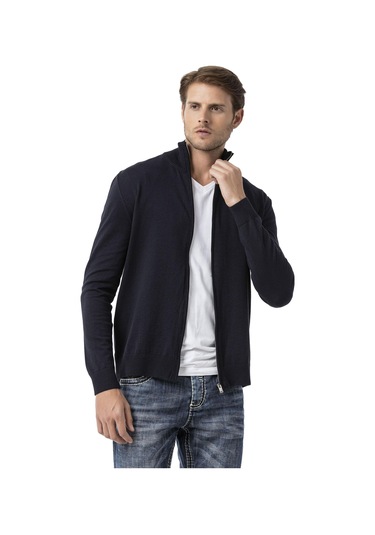 Cp282 Ultimate Zip Luxe Knit Men Sweater Navyblue