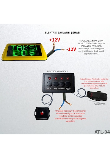 Taksi Levhası Yeni Nesil Çok Fonksiyonlu Atl-04