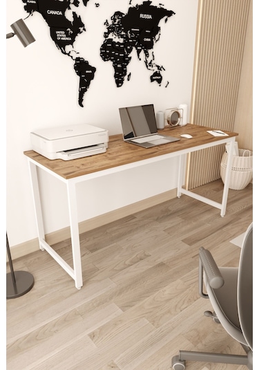 Çalışma Bilgisayar Ofis Masası 60x160 Cm Atlantik Çam -beyaz Atlantik - Beyaz