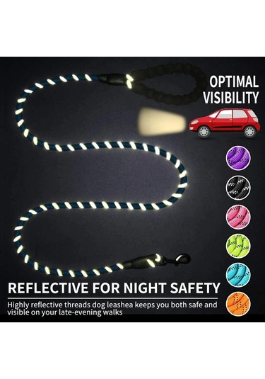 Technosmart Köpekler Için Gezdirme Tasması Reflektörlü 130 Cm Hal Siyah