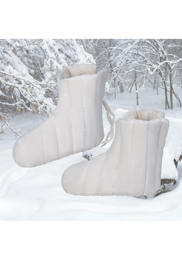 Suntek 2x Kış Sıcak Tutan Çoraplar Madenci Çorap Yumuşak Beyaz