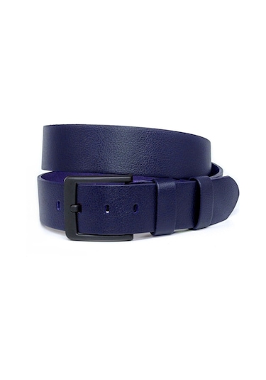 Manda Derisi Erkek Kot Kemeri 4,5 Cm Siyah - Lacivert