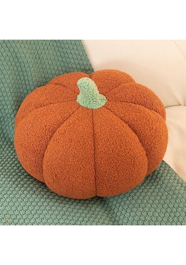 Beyaz Sevimli Cadılar Bayramı Balkabağı Peluş Atmak Yastık Yumuşak Kadife Yastık Yastık Dekor 30cm