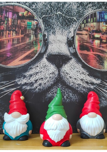 3 Lü Şans Cücesi Dekoratif Yılbaşı Süsü 3 Lü Set