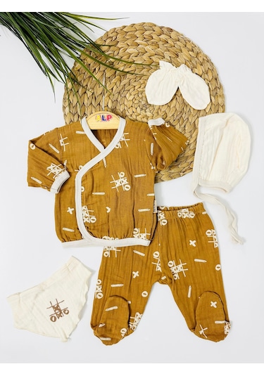 Kashi Müslin 5li Yenidoğan Set - Kahve Kahve Rengi Kahverengi