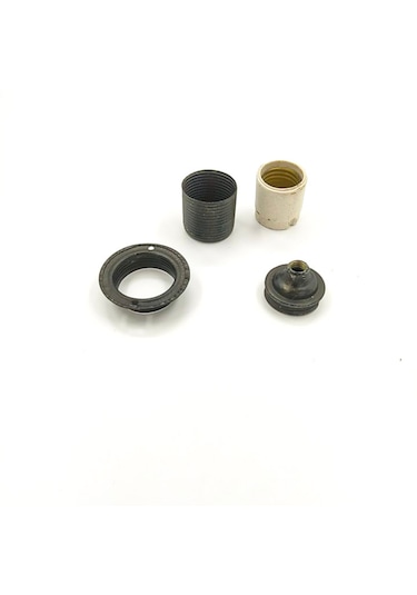 Dekoratif E27 Metal Halkalı Siyah Renk Duy