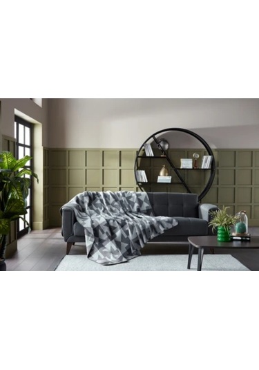 Doqu X Origami Battaniye Çift Kişilik Gri Diğer