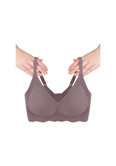 Balensiz Lazer Dikişsiz Görünmez Çıkarılabilir Pedli Sütyen Toprak