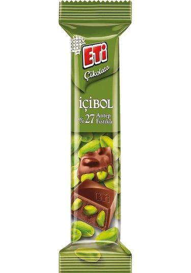 Eti İçibol % 27 Antep Fıstıklı Sütlü Çikolata 12 x 30 G