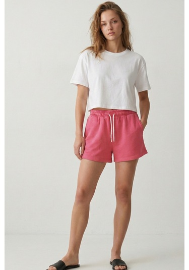 Elemge Kadın Pamuklu Pembe Beli Ipli Şort Günlük Basic Regular Fit Cepli Normal Bel Rahat Esnek 2 Iplik Elemge Kadın Pamuklu Pembe Beli Ipli Şort Günlük Basic Regular Fit Cepli Normal Bel Rahat Esnek 2 Iplik