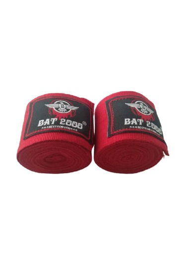 30218-p Martina Federasyon Onaylı Muay Thai Müsabaka Eldiveni Ve Bat 2000 Bandaj 2'li Set Kırmızı