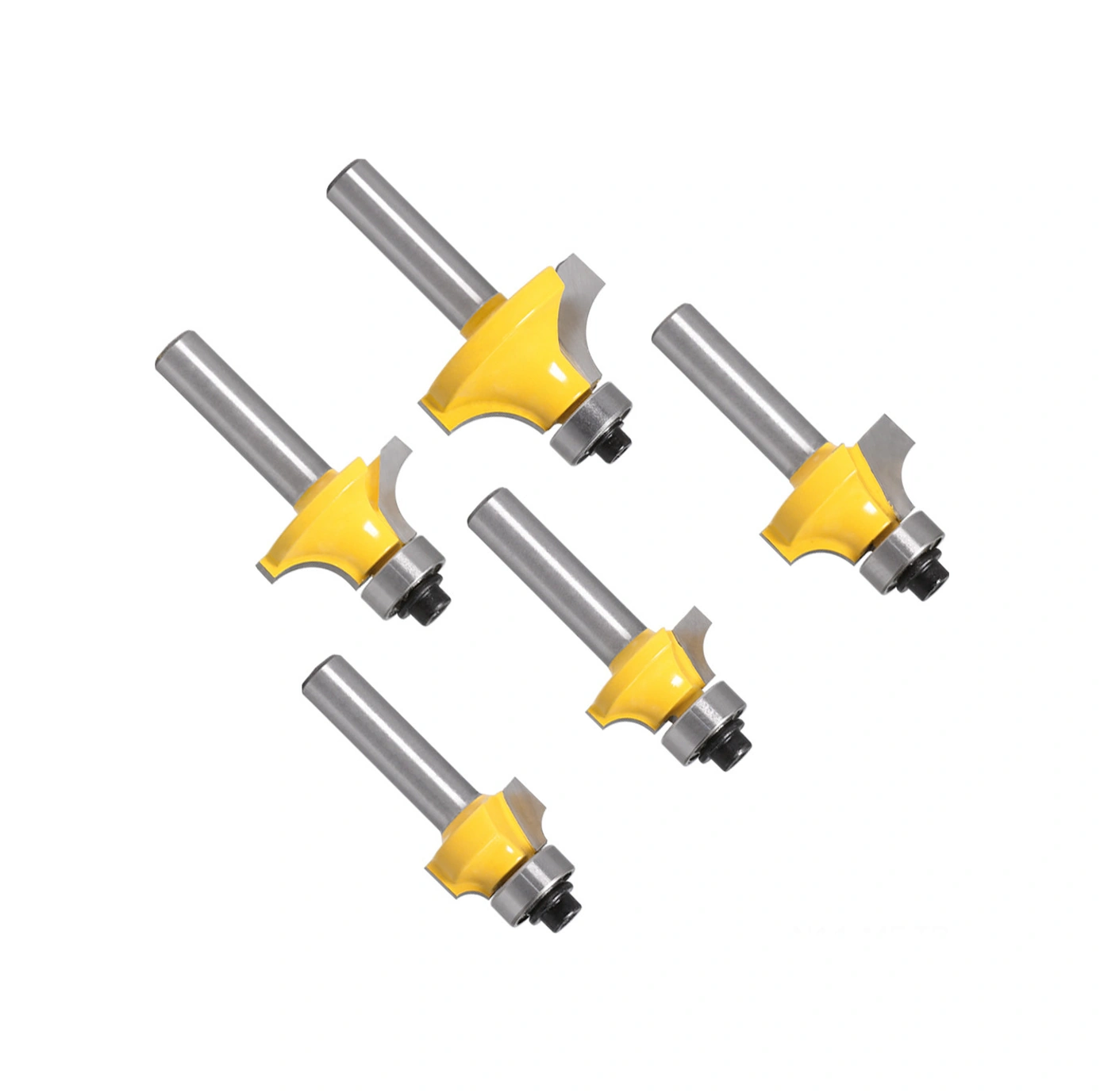 Mufunye Yüksek Kaliteli Alaşım 5'li Set: 8 Saplı Yuvarlak Köşe Freze, Keskin Ve Hassas Kenar İşleme, Makine Uyumlu Cnc Aletleri