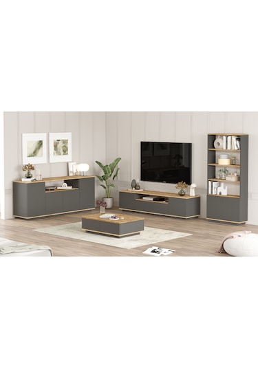 Robin Home Loft Tv Ünitesi Orta Sehpa Konsol Kitaplık 4'lü Set...