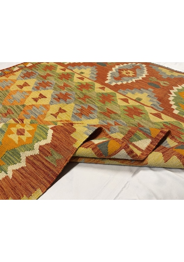 El Dokuma Afgan Kilim 100% Yün Kök Boya Elsanat Eserı Evinize Renk Katacak Çok Renkli