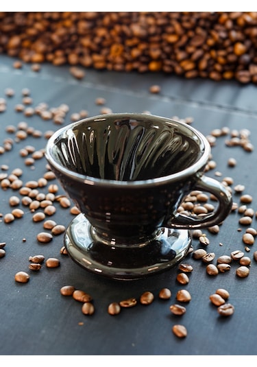Seramik Siyah Dripper V60
