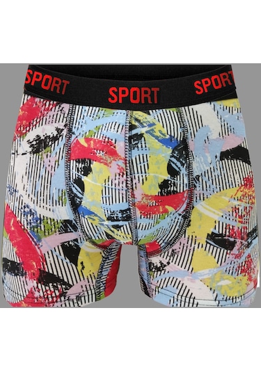 Desenli - Düz Karışık Pamuklu Erkek Boxer 9'lu