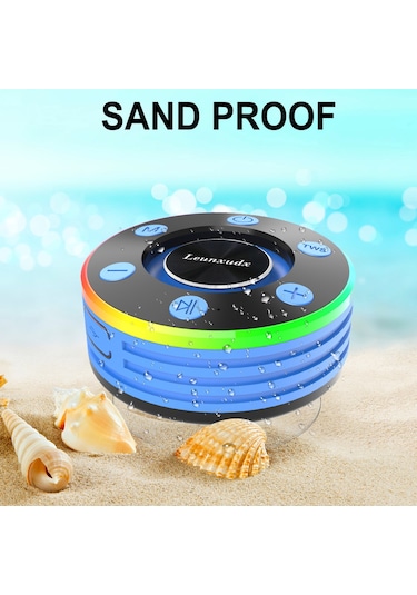 Springsun T7a Modeli Ipx7 Su Geçirmez Banyo Hoparlörü - Bt 5.2, Fm Radyo, 15m Mesafe, Siyah/mavi Seçenekli Mini Kablosuz Ses Sistemi