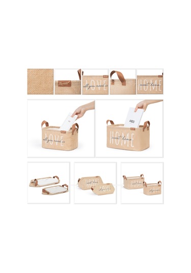 Ocean Home Textile 2'li Astarlı Jüt Sepet Set