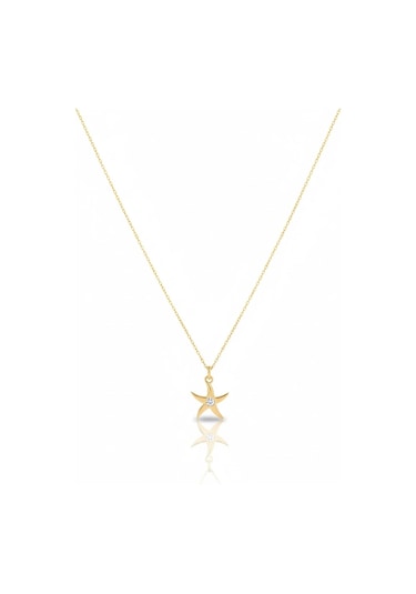 14 Ayar Altın Minimal Yıldız Kolye 713 Gold