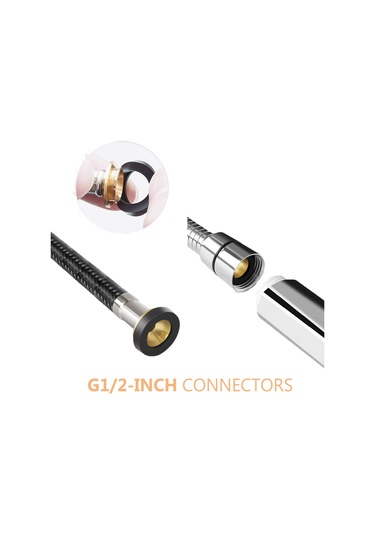 Gajeena 6 Fonksiyonlu Kare Duş Başlığı Seti - 360 Ayarlanabilir Askı Ve 1.5m Hortum İle Güçlendirilmiş Duş Seti Gümüş