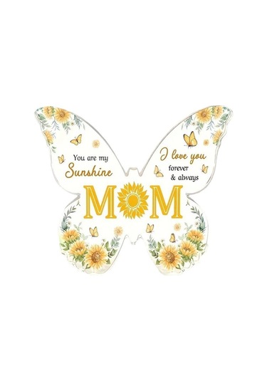 Dianziye Annem Günü Özel Akrilik Kelebek Dekoratif Masaüstü Figürü - Sevgi İçin Yenilikçi Hediyelik 12.7x9.5x1.5cm Dayanıklı Malzeme