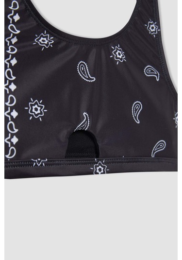 Defacto Kız Çocuk Desenli Bikini Takımı C0368A824SMBK27 Siyah