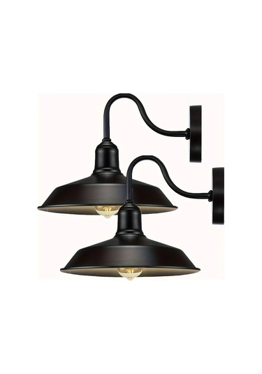 Xuweiwei 1 Adet Çiftlik Evi Duvar Lambası Çiftlik Duvar Lambaları Kaz Sığırları Vintage Siyah Endüstriyel Veranda Giriş Garaj Aksesuarı Ahşap