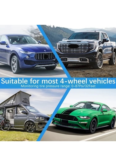 Boatshop1 Ynf Güneş Enerjili Tpms Siyah 4 Harici Sensör Lastik Basınç Sıcaklık İzleme Kolay Kurulum Titreşim Algılama Sezgisel Ekran