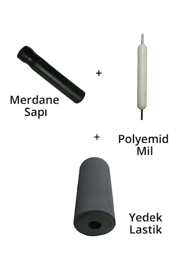Umur Tutkal Sürme Merdanesi Lastiği Ve Sapı + Polyemid Mil