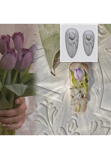 1 Adet Çiçek Şerit Gül Lale Kalıp Zambak 3d Akrilik Kalıp Papatya Gül Nail Art Süslemeleri Çivi Dıy Silikon Çivi Kalıp Yellow
