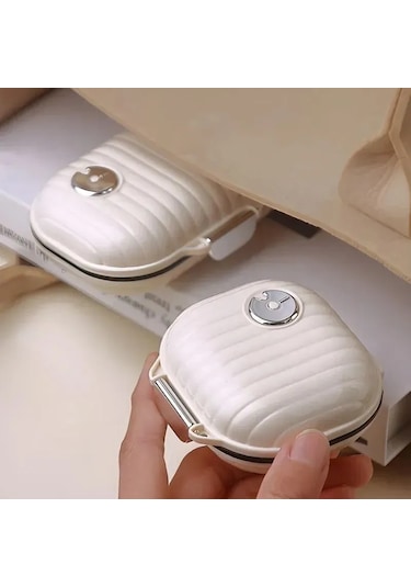 Maiyame Mini Taşınabilir İlaç Ve Kozmetik Organizatörü, Şeffaf Kapsül, Sulu Ortamlara Dayanıklı, Bej Küçük Boy