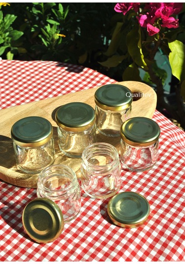 6'lı 40 Ml Mini Cam Kavanoz Numune, Mama, Reçel, Düğün Ve Kına