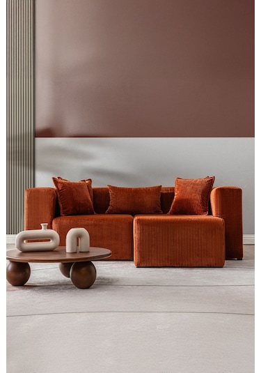 Katt Modüler Ekstra Rahat İskeletli 2 Li Koltuk 10 Renk Kiremit