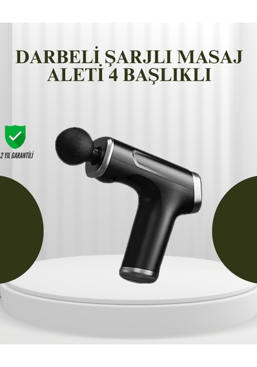 Usb Type-c Şarjlı Taşınabilir Masaj Tabancası Siyah