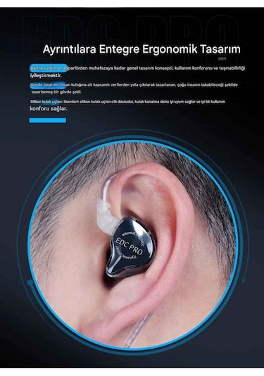 Kz Edc Pro 1dd Iem Kulak İçi Kulaklık Mikrofonlu Edc Pro