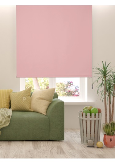 Br Perle Home Soft Pembe Rengi Düz Mekanize Stor Perde Yüksek Kalite Metropol Serisi Soft Pembe