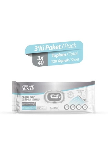 Mop Temizleme Havlusu 3 Paket 120 Yaprak