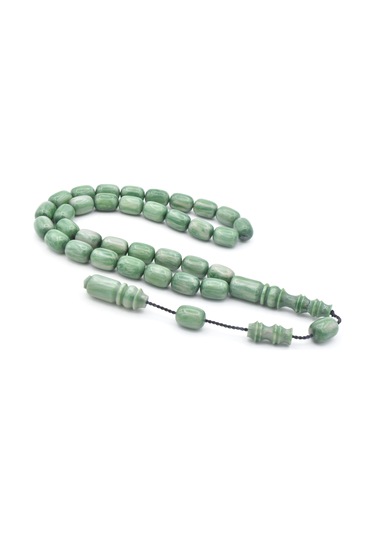 Sistemli Kapsül Kesim Kanayan Bağa Simli Yeşil Katalin Tesbih