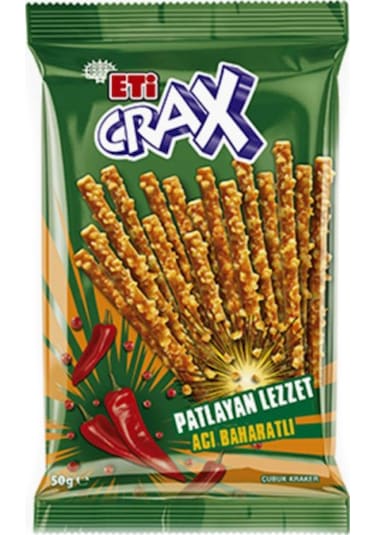 Eti Crax Patlayan Lezzet Acı Baharat Çubuk Kraker 18 x 50 G