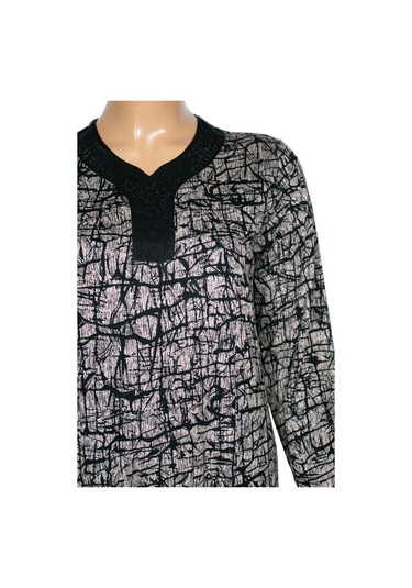 Hesna Kadın Minel Battal Beden Kuplu Boydan Siyah Elbise Desen 22 Siyah