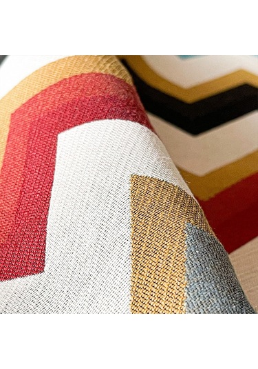 Alesta Home 6'lı Zigzag Desenli Kumaş Amerikan Servis 50 x 35 CM Kırmızı